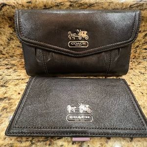 Coach Leather Wallet and Checkbook Cover